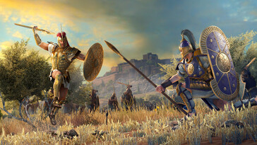 Un'immagine che mostra un duello in A Total War Saga: Troy.