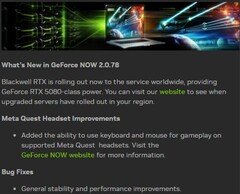 GeForce Ora è disponibile la versione 2.0.78 con accesso ai server GeForce RTX 5080 in tutto il mondo (Fonte: Own)