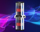 Vetrina con dischi per PS5 in esposizione