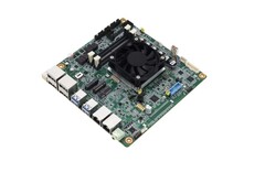 La scheda madre MIX-PT LWV1 Mini ITX di Aaeon si presenta come una tipica scheda madre SFF compatta con ventola integrata.
