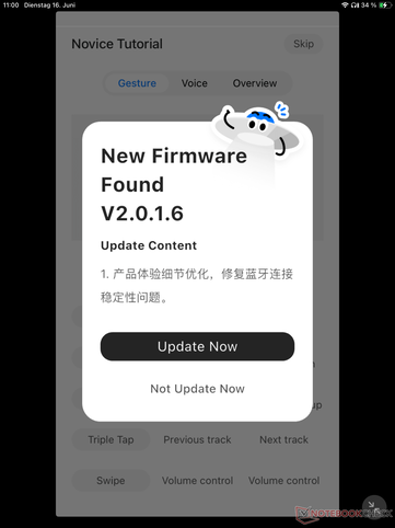 Subito dopo il collegamento, viene eseguito un aggiornamento del firmware in modo semplice.
