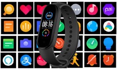 Il Mi Band 6 porterà avanti le molte funzioni del Mi Band 5, ma con nuovi strumenti. (Fonte immagine: Xiaomi (Mi Band 5)/MagicalUnicorn - modificato)