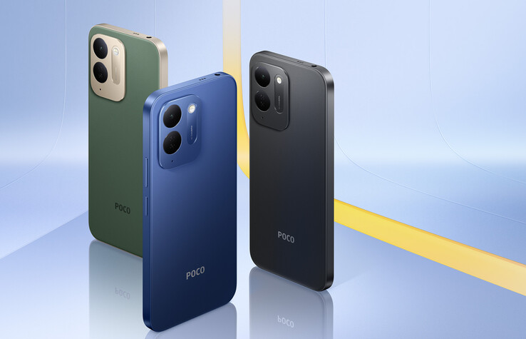Il Poco C95 Pro è disponibile nei colori nero, blu e verde.