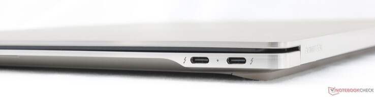 A destra: 2 porte USB-C Thunderbolt 4 con DisplayPort 2.1 + Power Delivery 3.1