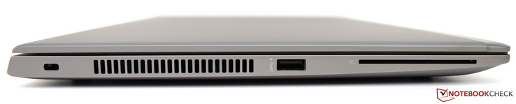 Left-hand side: Kensington Lock, vent, USB 3.1 Type-A Gen 1, SmartCard reader