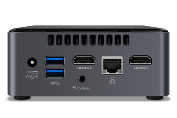 Posteriore: Connettore di alimentazione, porta USB 3.0 tipo A x2, porta HDMI x2, connettore audio ottico, porta Ethernet RJ45.