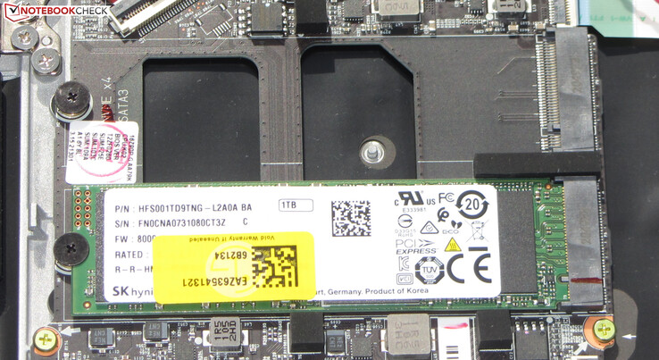 Un SSD NVMe è utilizzato come unità di sistema. C'è spazio per un secondo SSD.