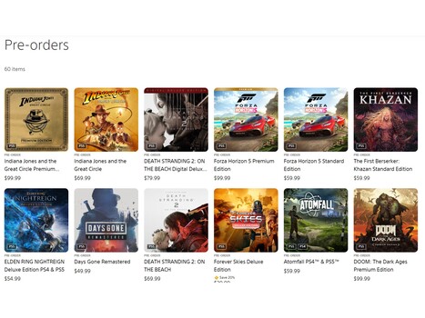 Classifica dei preordini sul PlayStation Store (Fonte: screenshot, PlayStation Store)