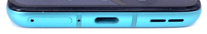 In basso: Slot SIM, microfono, porta USB-C, altoparlante