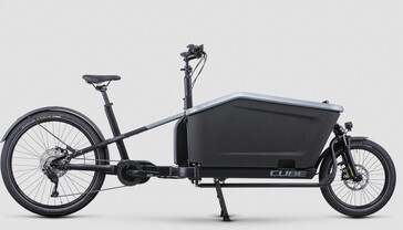 Una cargo bike tradizionale allunga il passo per mettere il carico tra le ruote davanti al conducente. (Fonte: Cube)