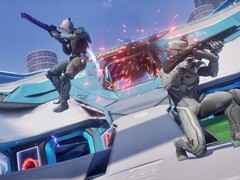 Due fazioni di Splitgate 2 impegnate in un combattimento. (Fonte: Steam)