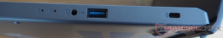 A destra: USB-A 3.0, slot per il lucchetto Kensington