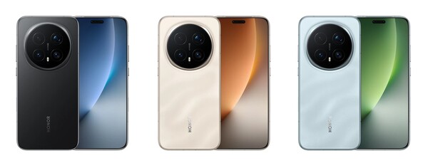 Honor Magic 8 Pro nei colori Black, Sunrise Gold e Sky Cyan. (Fonte: Honor)