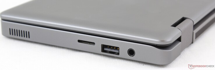A destra: lettore MicroSD, USB cuffie 2.0, 3.5 mm
