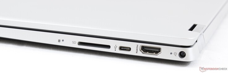 Lato Destro: lettore schede SD, USB 3.1 Type-C Gen. 1, HDMI, alimentazione