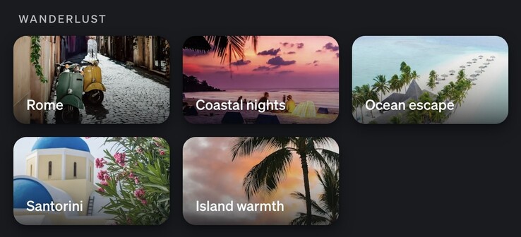 Le cinque nuove scene Wanderlust si trovano nella Galleria delle scene Hue. (Fonte immagine: schermata dell'App Philips Hue)