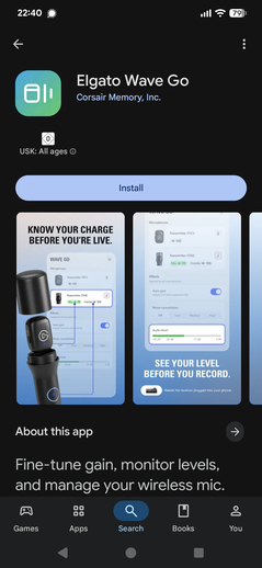 L'app Wave Go nel Play Store