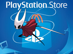 Hornet di Silksong con il logo del PlayStation Store (Fonte: Team Cherry, Sony PlayStation con modifiche)