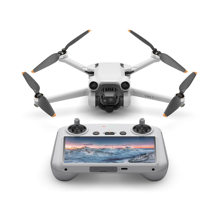 Il DJI Mini 3 Pro con il suo telecomando DJI RC. (Fonte dell'immagine: DJI)