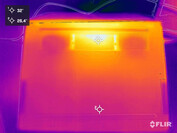 Sviluppo del calore durante la prova di stress (in basso)