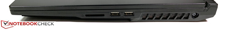 A destra: lettore SD, 2x USB-A 3.1 Gen.1, alimentazione