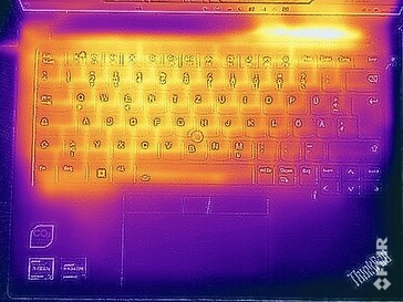 Test di sollecitazione delle temperature superficiali (in alto)