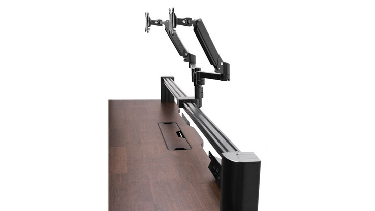 La scrivania modulare Corsair Platform:6 è dotata di una guida di montaggio. (Fonte: Corsair)