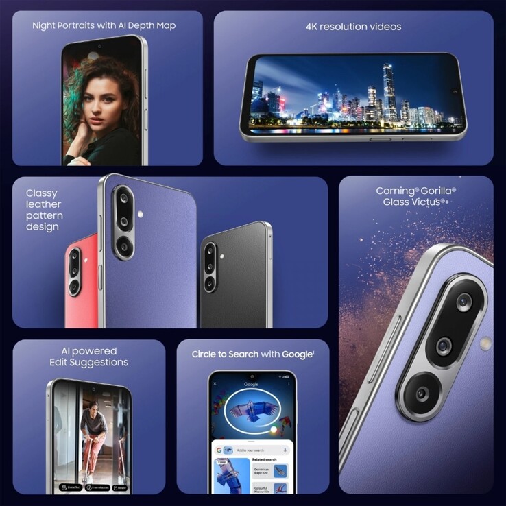 Le caratteristiche principali del Samsung Galaxy F36 5G (Fonte: Samsung)