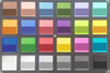 ColorChecker Passport: La metà inferiore di ogni area di colore visualizza il colore di riferimento.