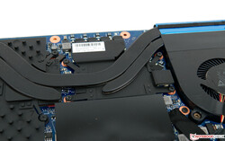 Uno sguardo al dissipatore di calore che copre il Core Intel i7-9750H