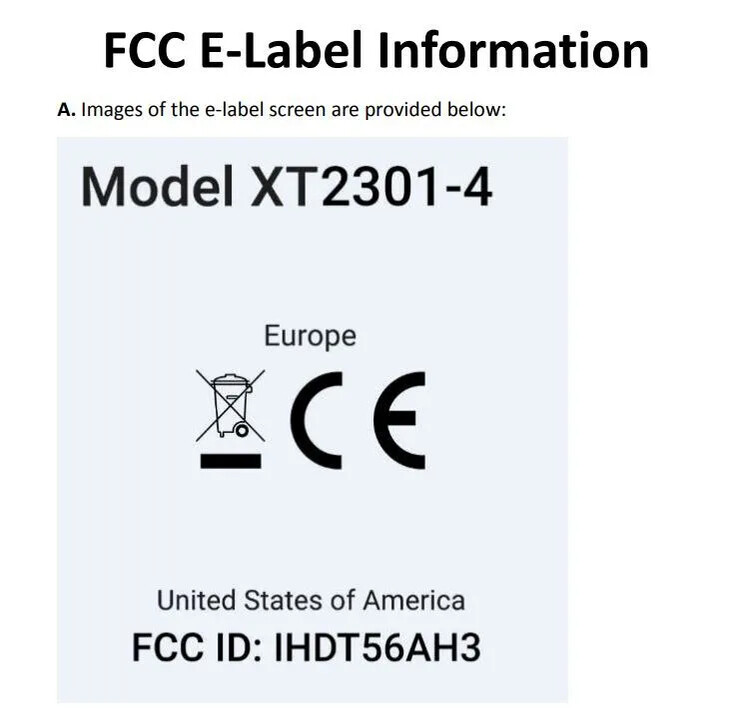 Un possibile Motorola Edge 40 Pro si mostra alla FCC. (Fonte: FCC)