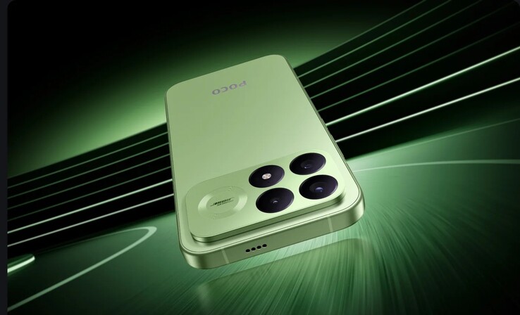 Il POCO F9 Pro nella colorazione Aurora Green.