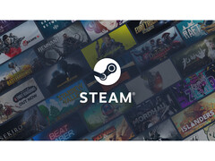 Un&#039;immagine promozionale di Steam con il suo logo al centro visualizzato su uno sfondo di varie copertine di giochi. (Fonte immagine: Steam)