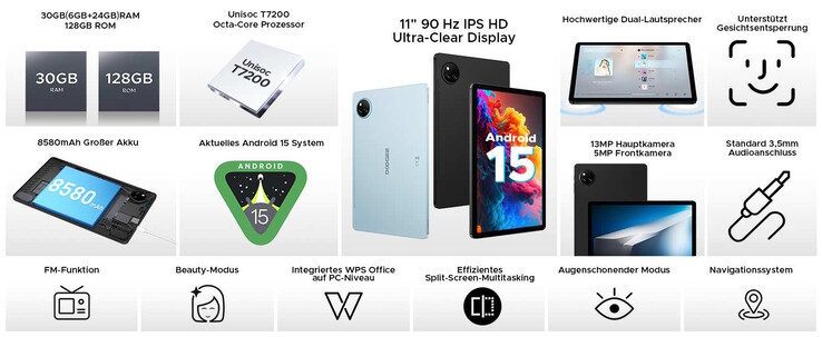 Il tablet economico dispone di un jack per cuffie da 3,5 mm (Fonte: Doogee)