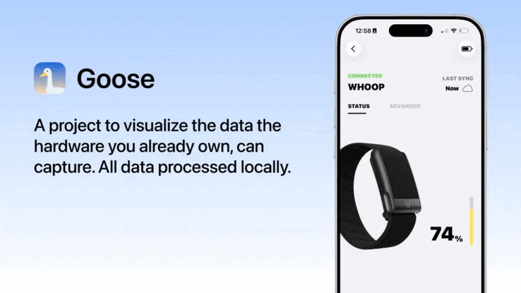 Goose estrae i dati sanitari dai fitness tracker Whoop senza un abbonamento attivo.