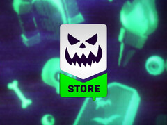 La vendita di Halloween terminerà il 03 novembre 2025. Nella foto: un&#039;immagine promozionale dell&#039;evento - teschi, ossa, occhi. (Fonte: Epic Games Store)