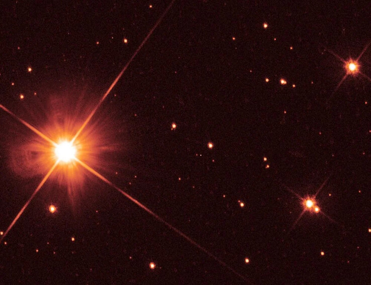 Un'immagine che mostra la nana rossa Proxima Centauri.