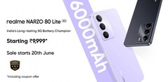 Realme Narzo 80 Lite 5G è disponibile nelle opzioni di colore viola cristallo e nero onice (fonte: Realme)