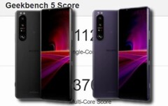 Il Sony Xperia 1 III è stato lanciato nei colori nero satinato e viola satinato. (Fonte immagine: Sony/Geekbench/Reddit - modificato)