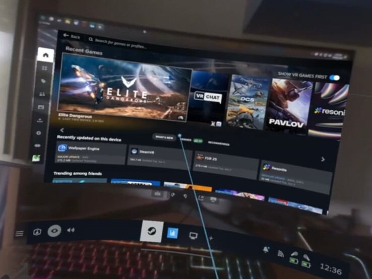 L'interfaccia di Steam Frame ricorda Steam in modalità Big Picture.