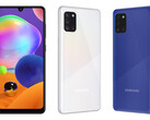 Galaxy A31 in colorazione Prism Crush Black, Prism Crush White e Prism Crush Blue