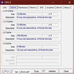 CPU-Z cache