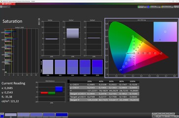 Saturazione del colore (schema di colori vivaci, temperatura di colore calda, spazio di colore target sRGB)