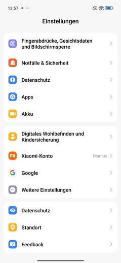 Redmi Note 15 Pro+ 5G: pagina delle impostazioni