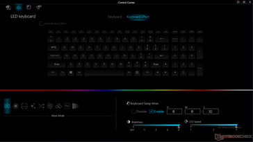 Effetti di illuminazione della tastiera RGB per ogni tasto