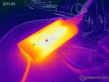 L'adattatore CA raggiunge oltre 41 C quando si utilizzano carichi impegnativi