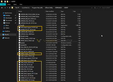 I modelli apparsi sul software ASRock (Source: Videocardz)