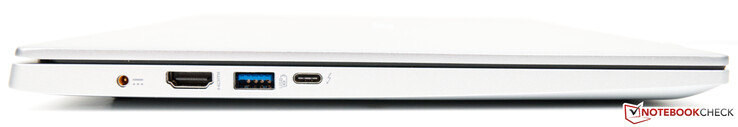 A sinistra: alimentazione, HDMI, USB-A 3.0, Thunderbolt 3