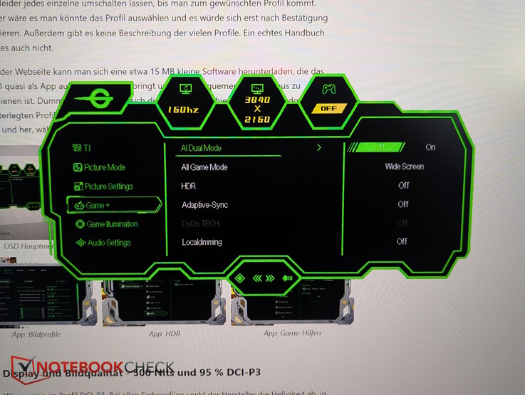 Solo tramite OSD: la modalità AI Dual per Full HD con 320 Hz