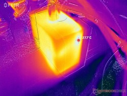 L'adattatore CA rimane relativamente fresco, a meno di 28 C, quando si utilizzano carichi impegnativi